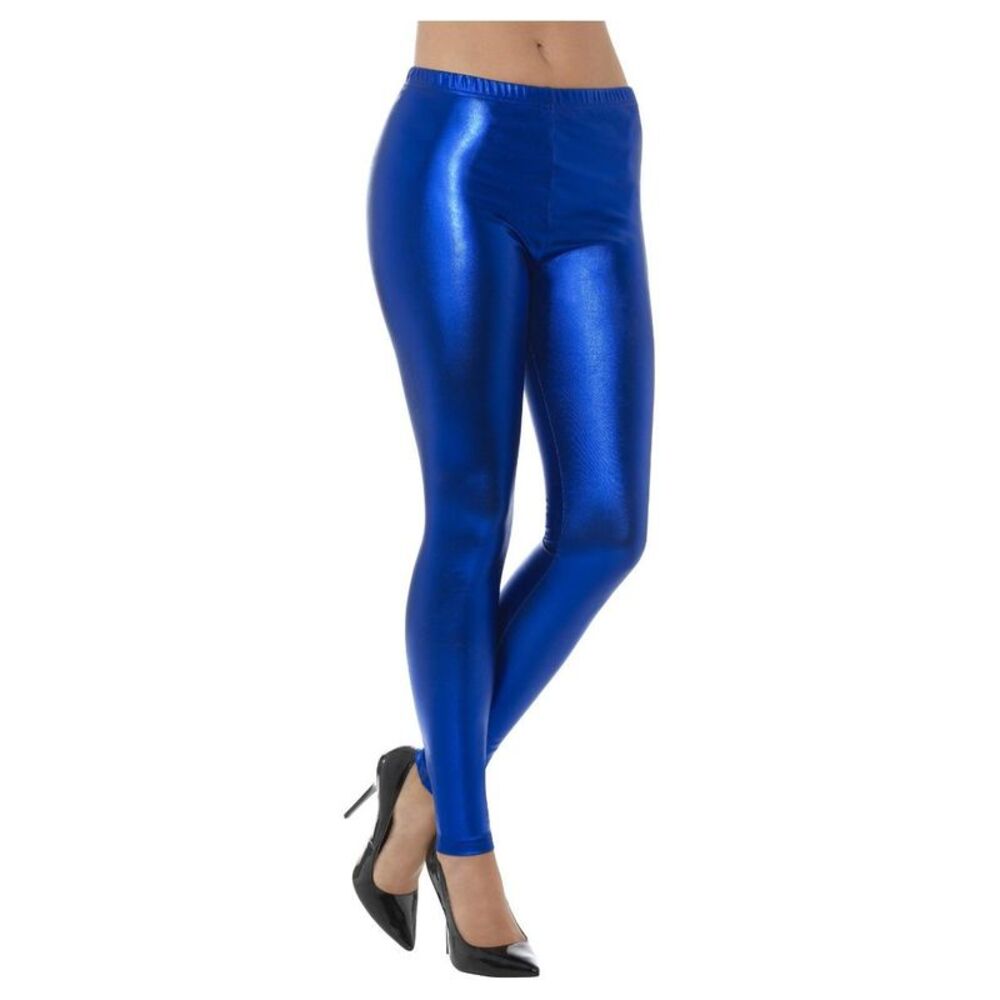Smiffys Womens/Ladies 80s Disco Metallic Leggings / Blue